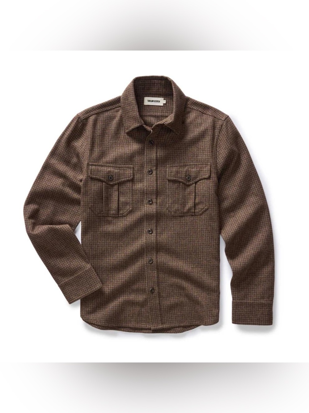 Taylor Stitch Flannel THE SADDLER SHIRT BURNT CARAMEL CHECK WOOL